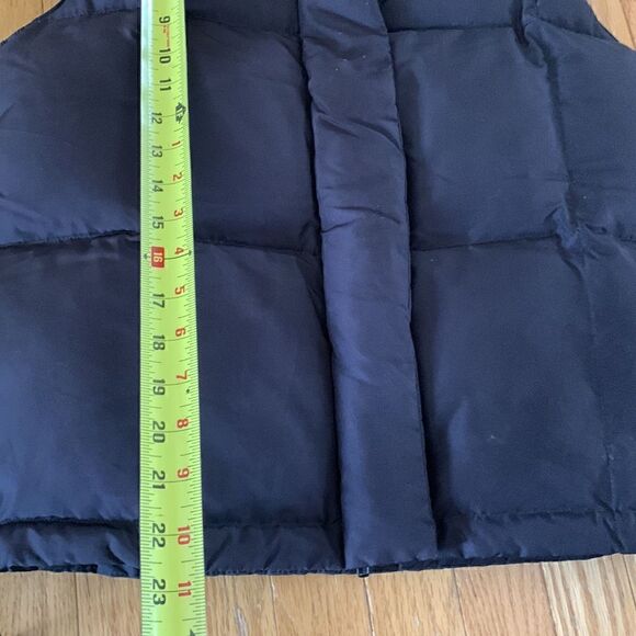 Vintage Giordano Quilted Down Black Puffer Drawstring Vest Women’s Medium - Picture 4 of 8